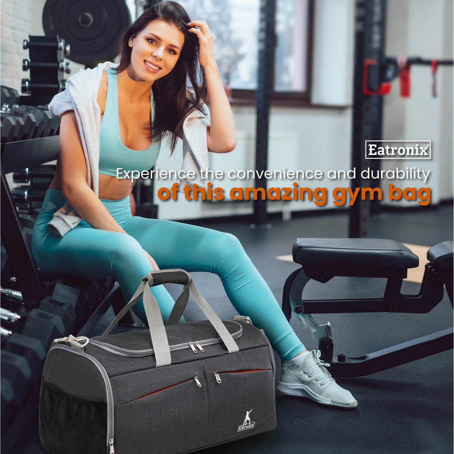 45L Gym Bag with Shoes Compartment