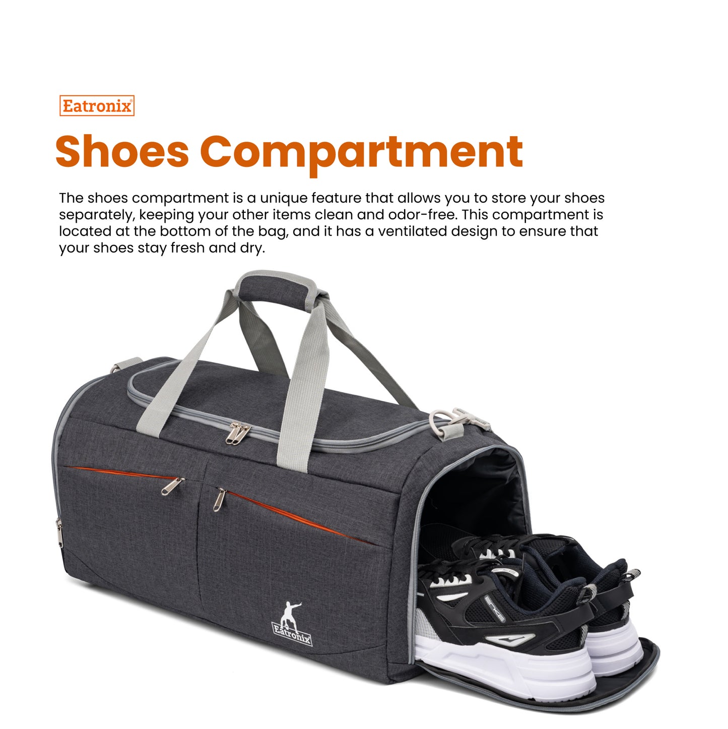 45L Gym Bag with Shoes Compartment