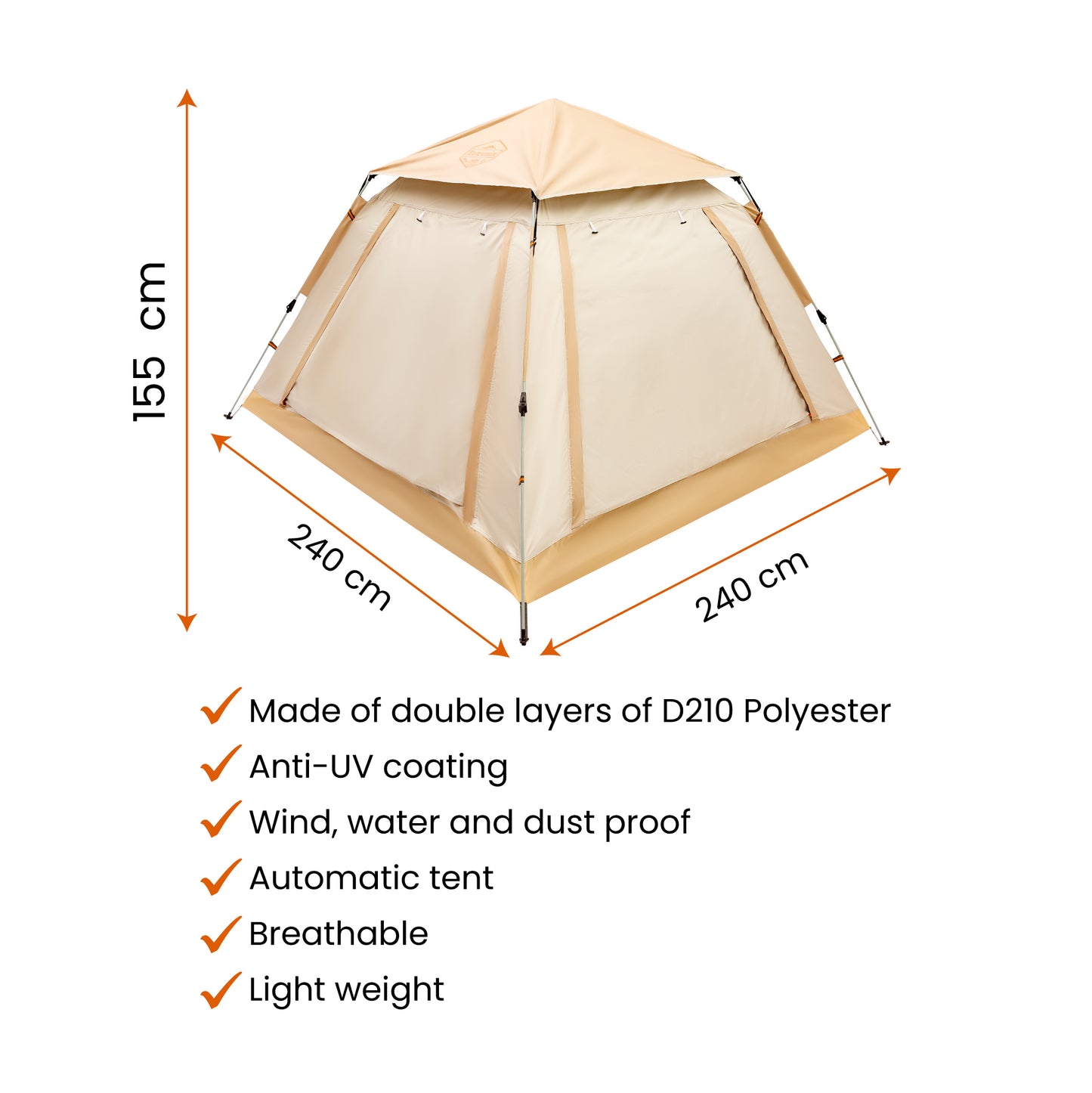 Automatic Tent 4-6 Persons Beige Color